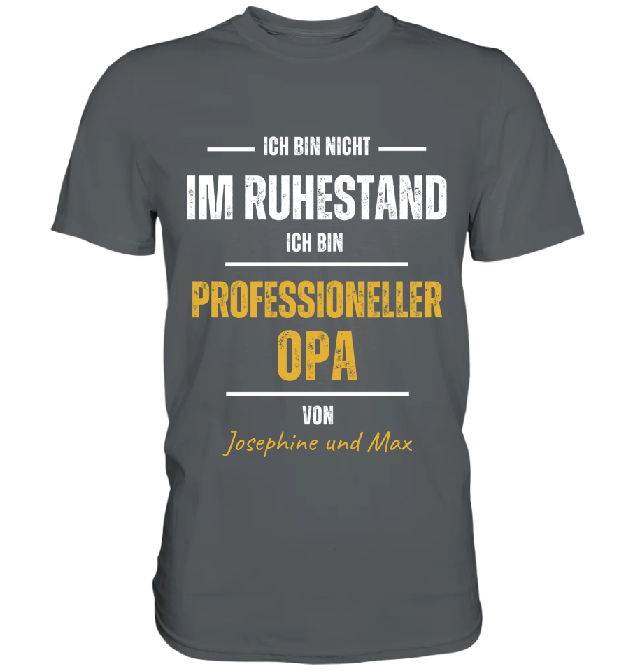 Professioneller Opa - Personalisierbares Premium T-Shirt