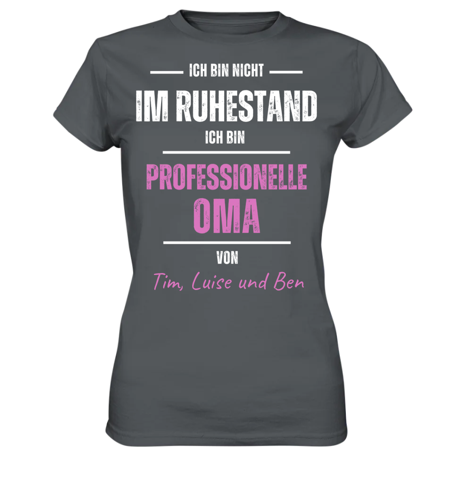 Professionelle Oma - Personalisierbares Premium T-Shirt
