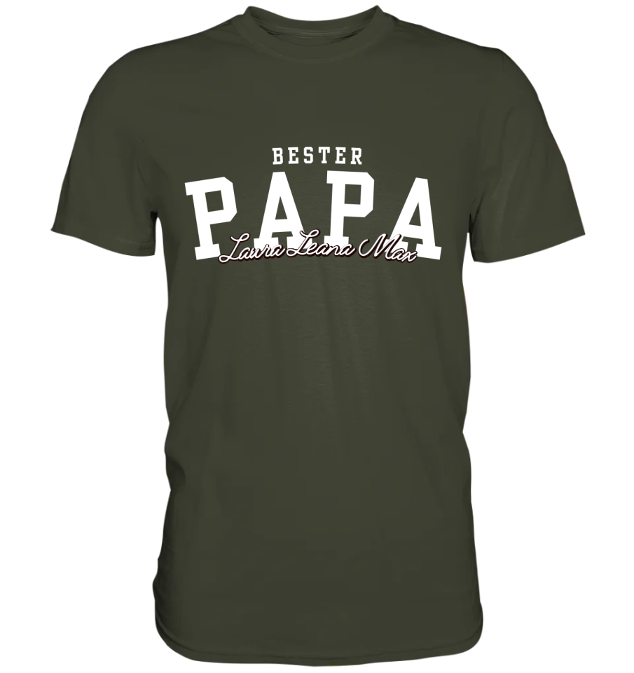 Bester Papa - Personalisierbares Premium T-Shirt
