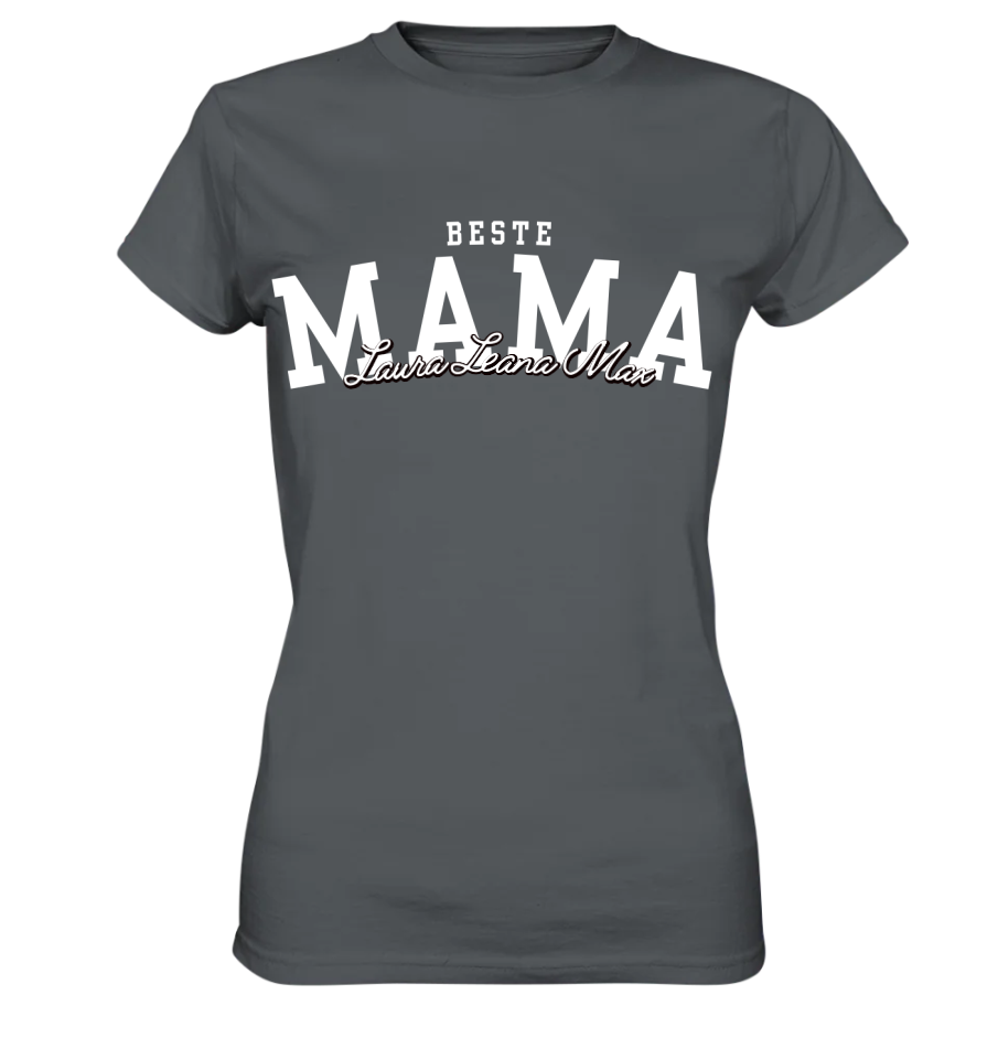 Beste Mama - Personalisierbares Premium T-Shirt Damen