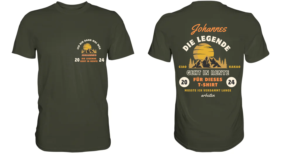 Legende geht in Rente - Personalisierbares Premium T-Shirt