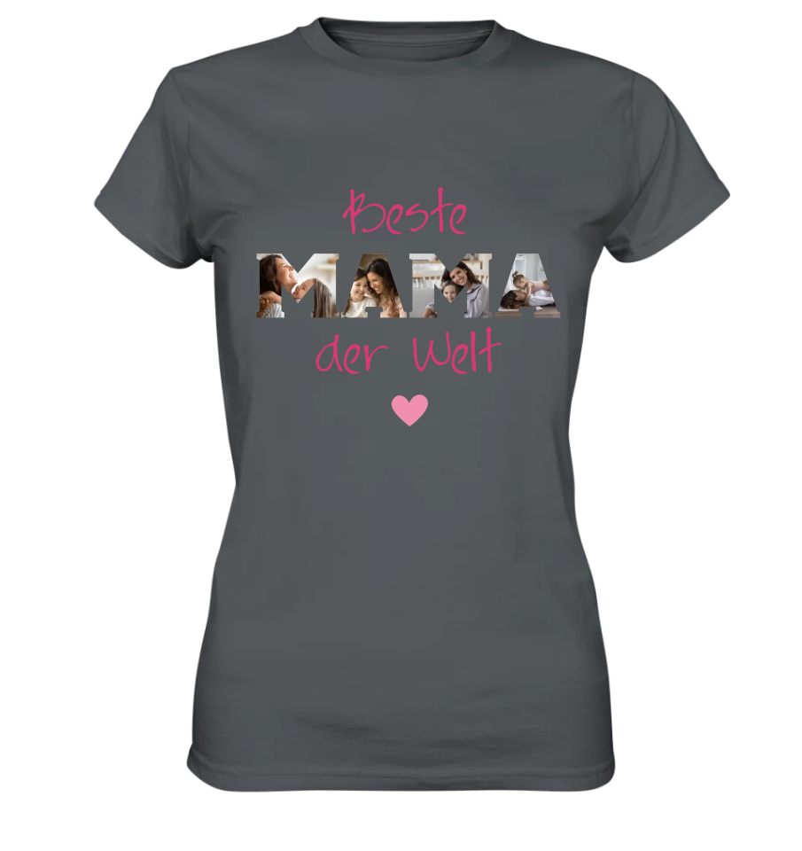Beste Mama der Welt - Personalisierbar mit deinen Fotos - Premium T-Shirt